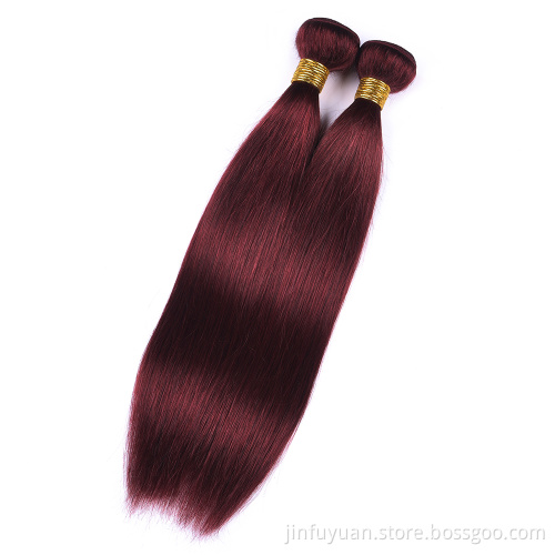 Brazilian Hair Red Color Bundles Straight Human Hair Weave Hair With Closure